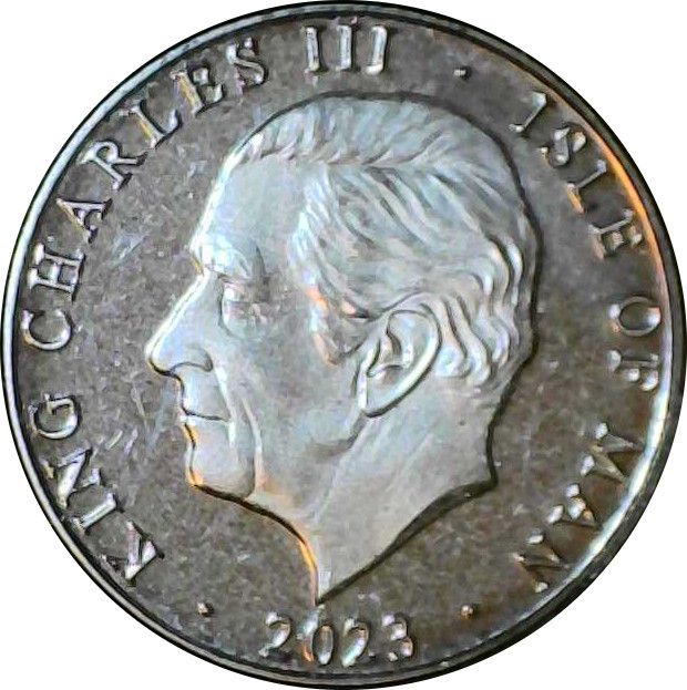Isle of Man 5 Pence - Charles III Manx shearwater obverse