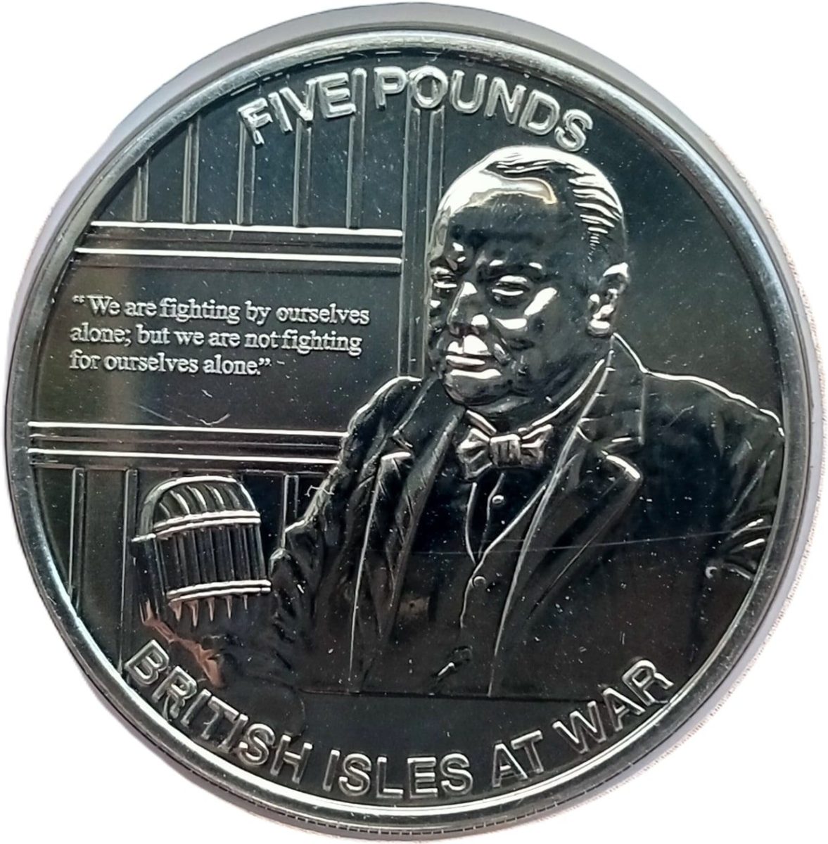 Guernsey 5 Pounds - Elizabeth II Winston Churchill reverse