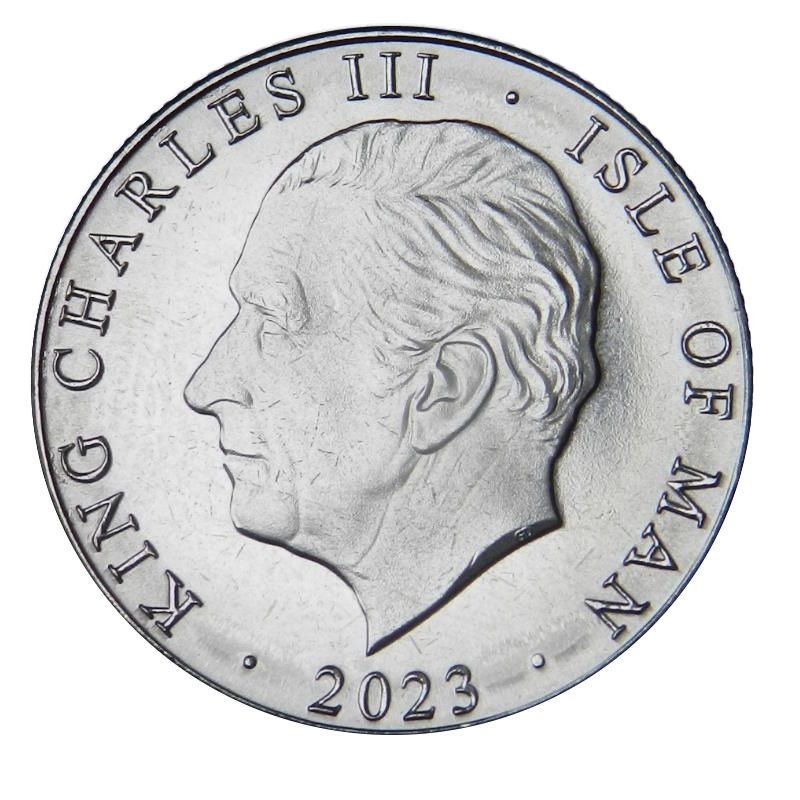 Isle of Man 10 Pence - Charles III Lesser mottled grasshopper obverse