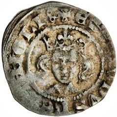 1 Penny - Edward III 4th coinage, Pre-treaty period; Durham mint, Series C obverse