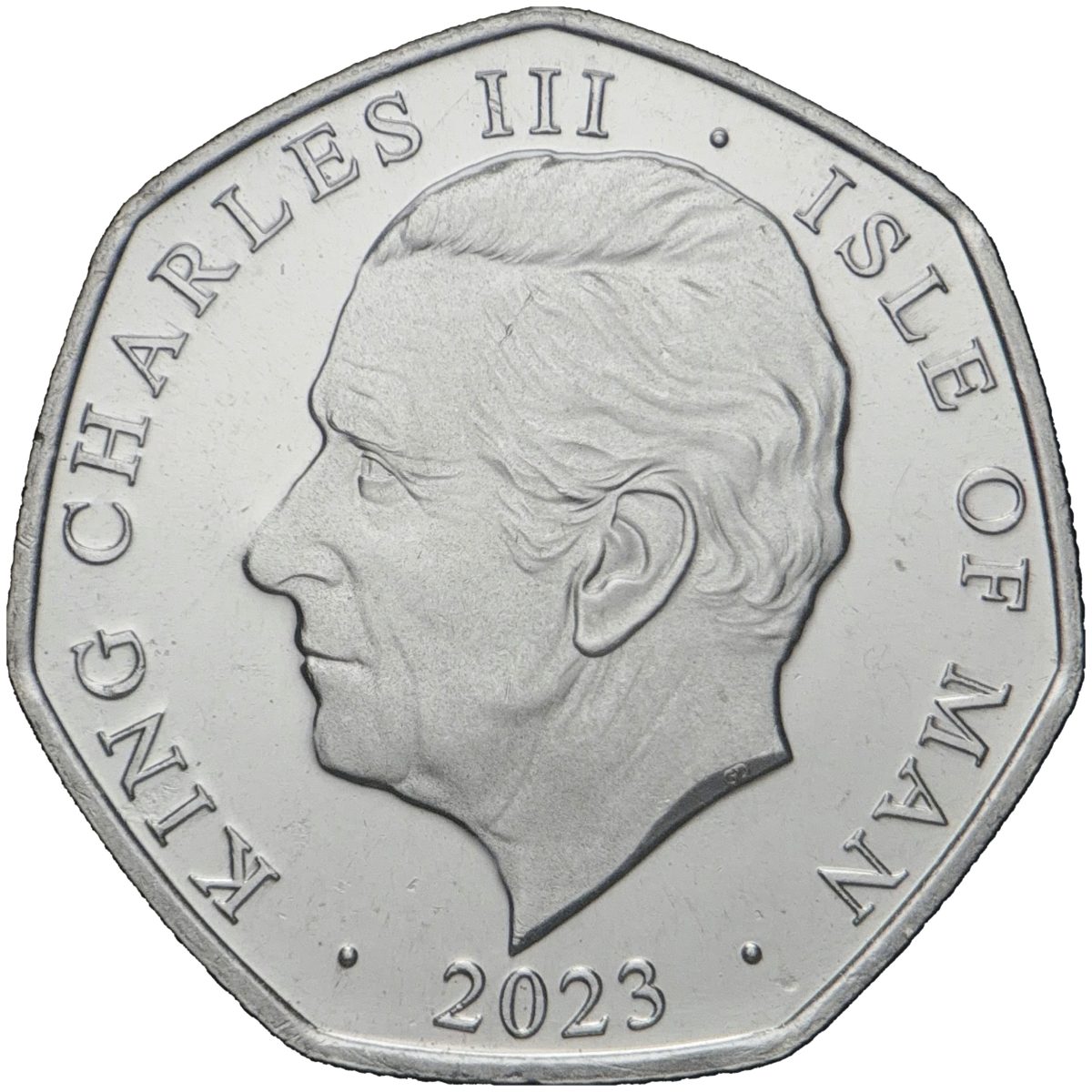Isle of Man 50 Pence - Charles III Peregrine falcon obverse