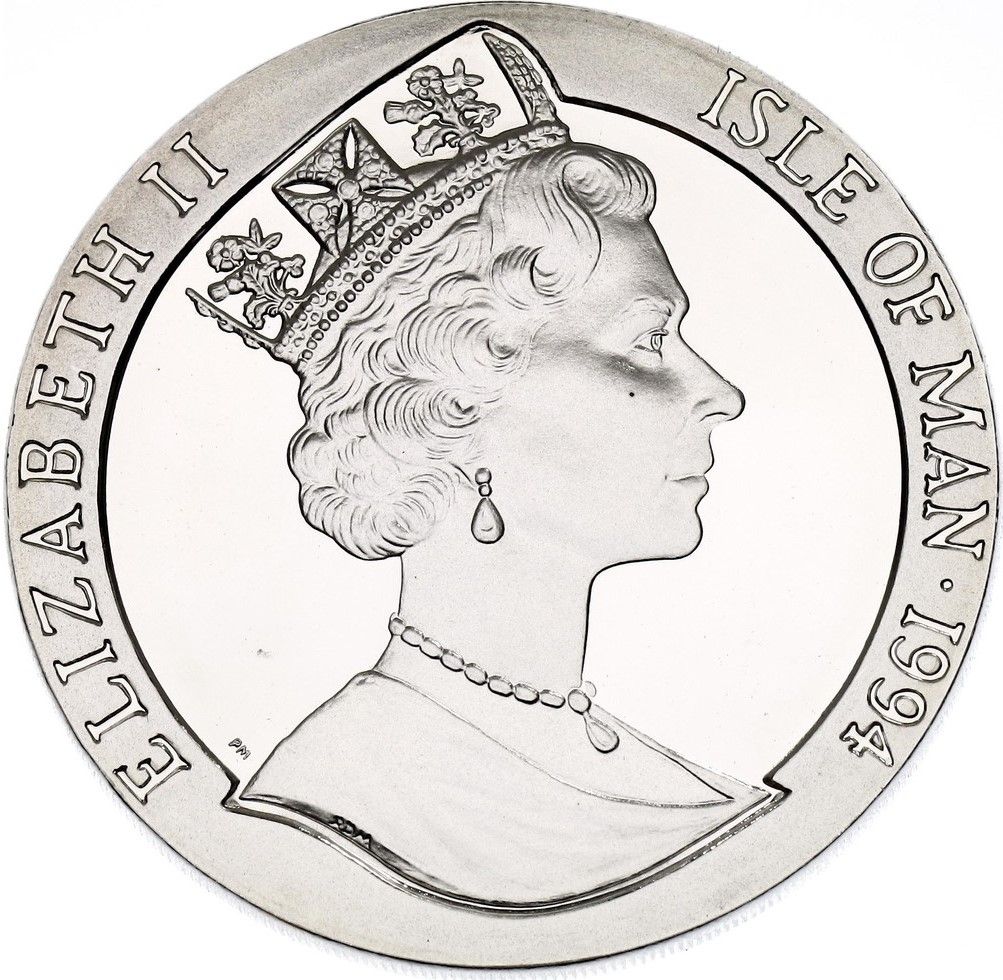 Isle of Man 1 Crown - Elizabeth II Player with ball; Silver Proof obverse