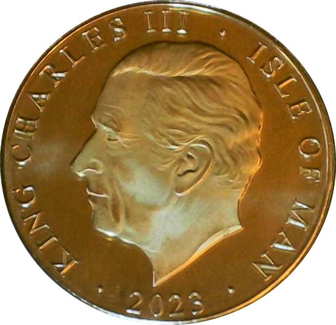 Isle of Man 5 Pounds - Charles III Queen scallop obverse