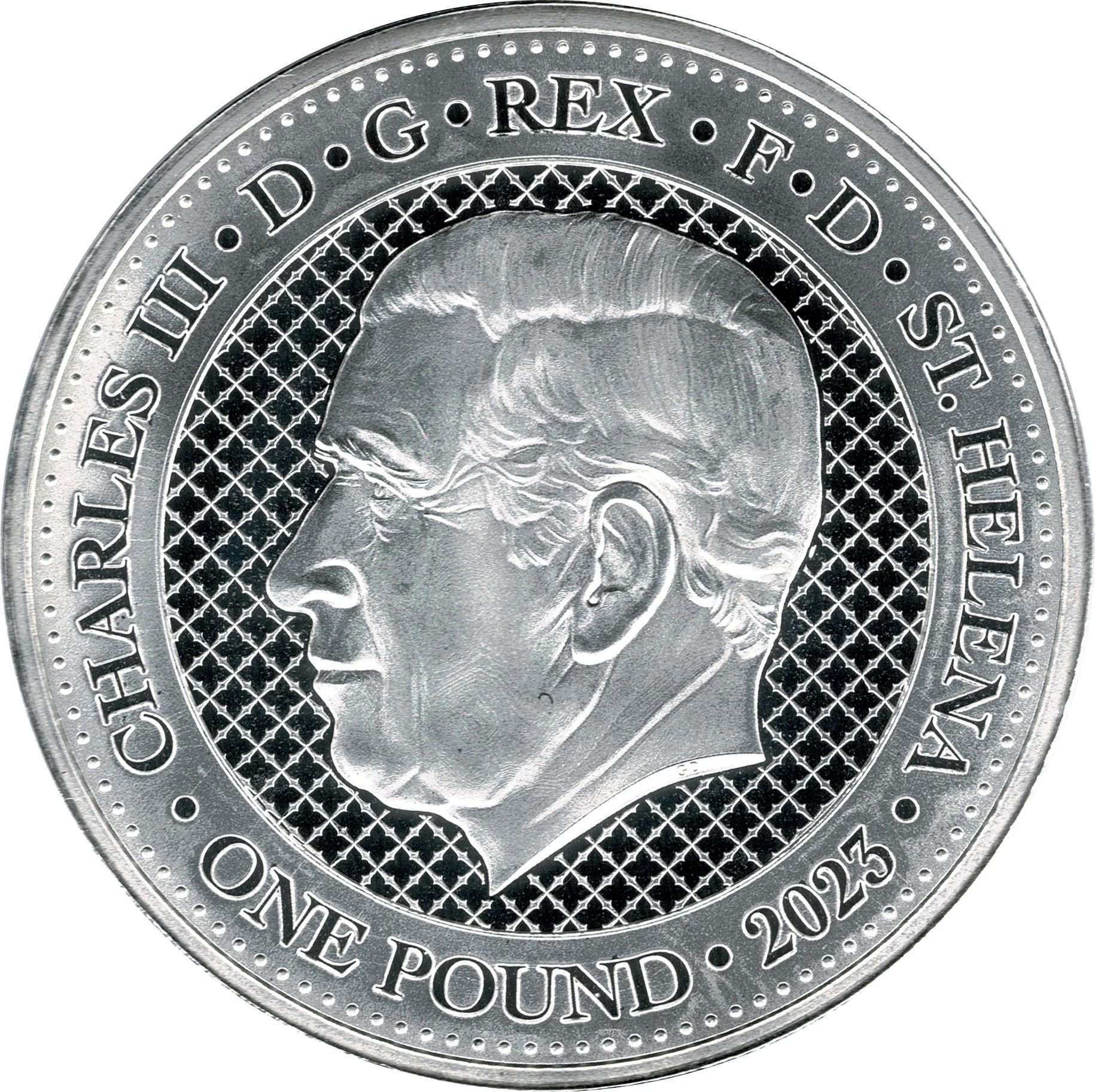 Saint Helena 1 Pound - Charles III Cash India Wildlife: Macaque Monkey obverse