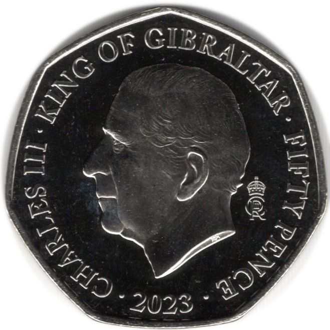 Gibraltar 50 Pence - Charles III End of 1 Reign & the Beginning of a new Era obverse