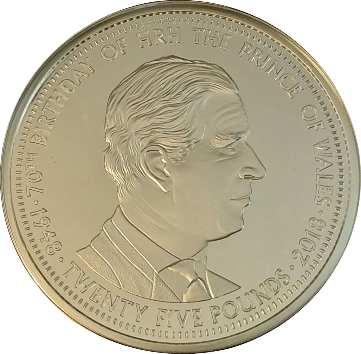 Alderney 25 Pounds - Elizabeth II 70th Birthday of Prince Charles
