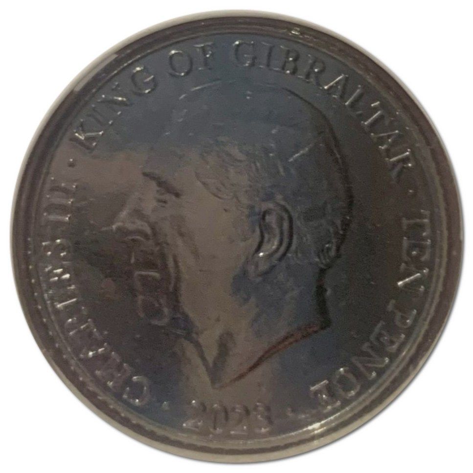 Gibraltar 10 Pence - Charles III Passing of the Crown obverse