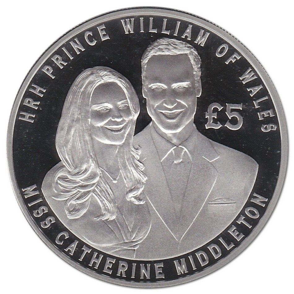 Jersey 5 Pounds - Elizabeth II The Royal Wedding 2011; Silver Proof reverse