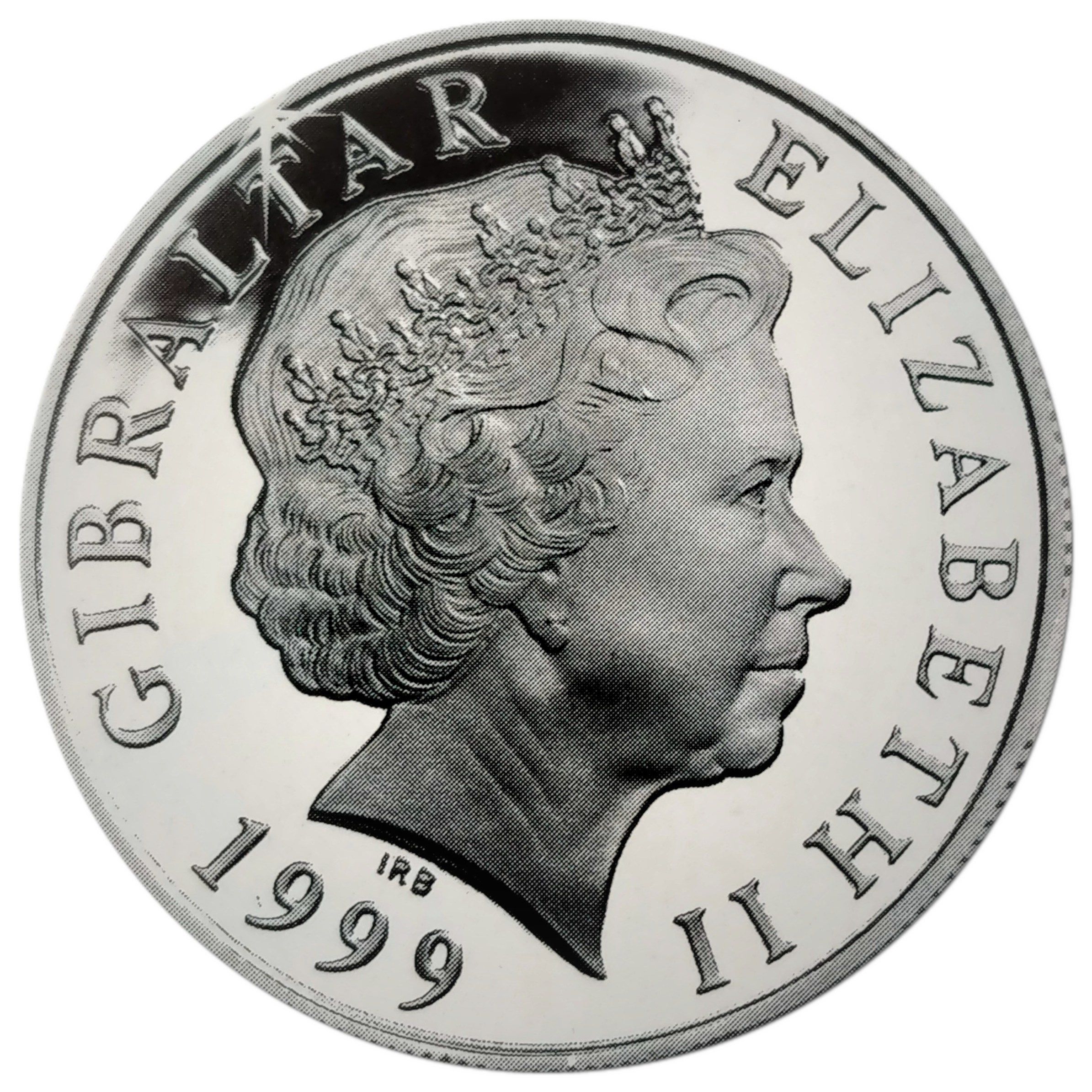 Gibraltar 5 Pounds - Elizabeth II Mediterranean Rowing Club; Silver Proof obverse