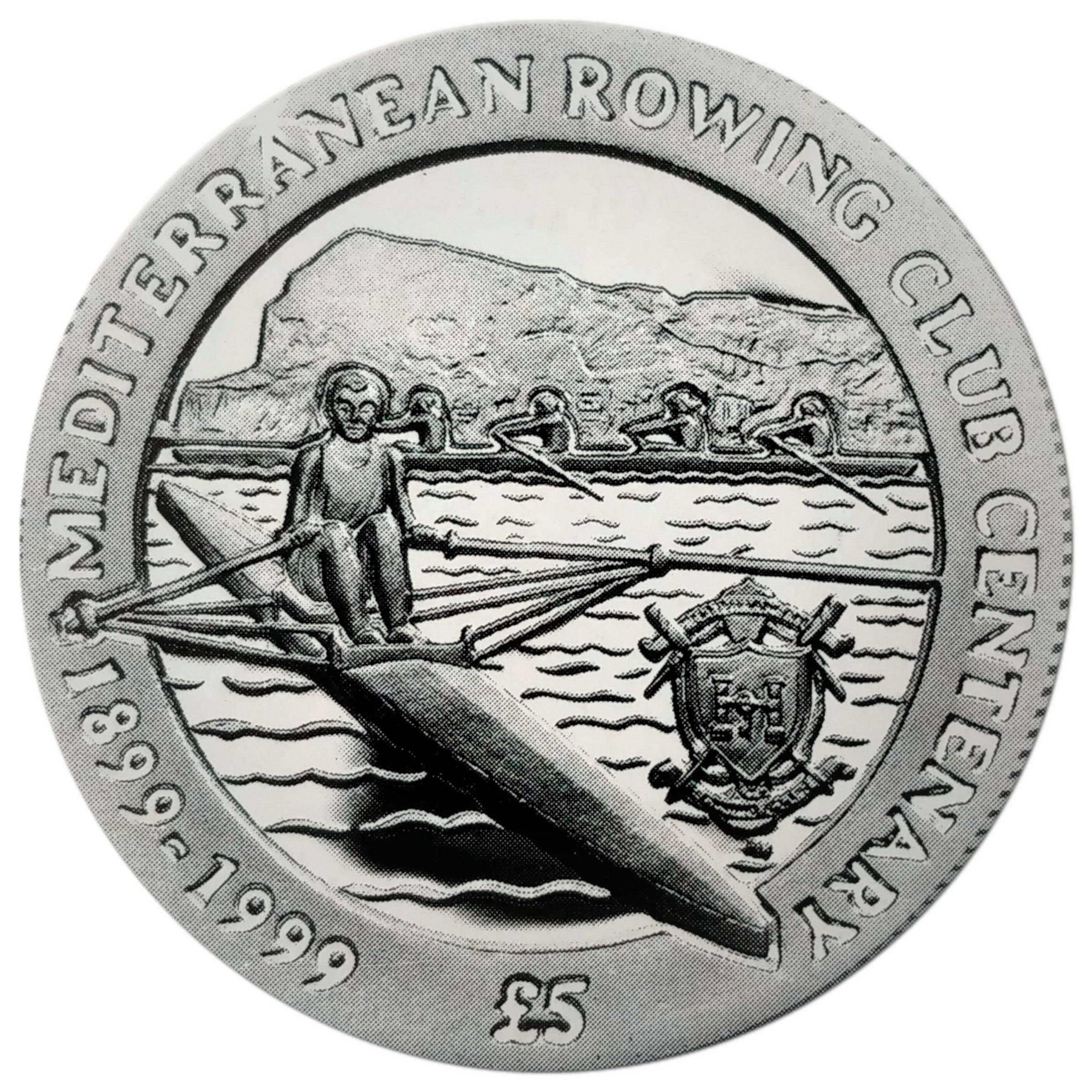 Gibraltar 5 Pounds - Elizabeth II Mediterranean Rowing Club; Silver Proof