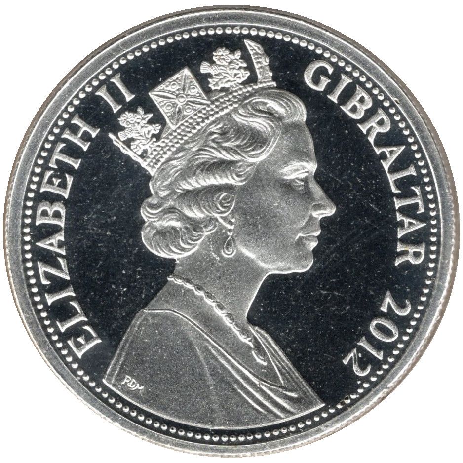 Gibraltar 1 Crown - Elizabeth II Diamond Jubilee; Silver Plated obverse