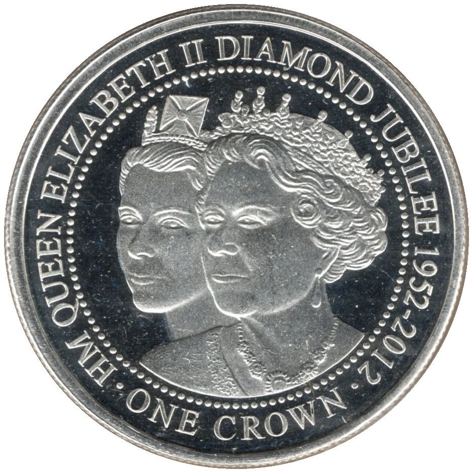 Gibraltar 1 Crown - Elizabeth II Diamond Jubilee; Silver Plated