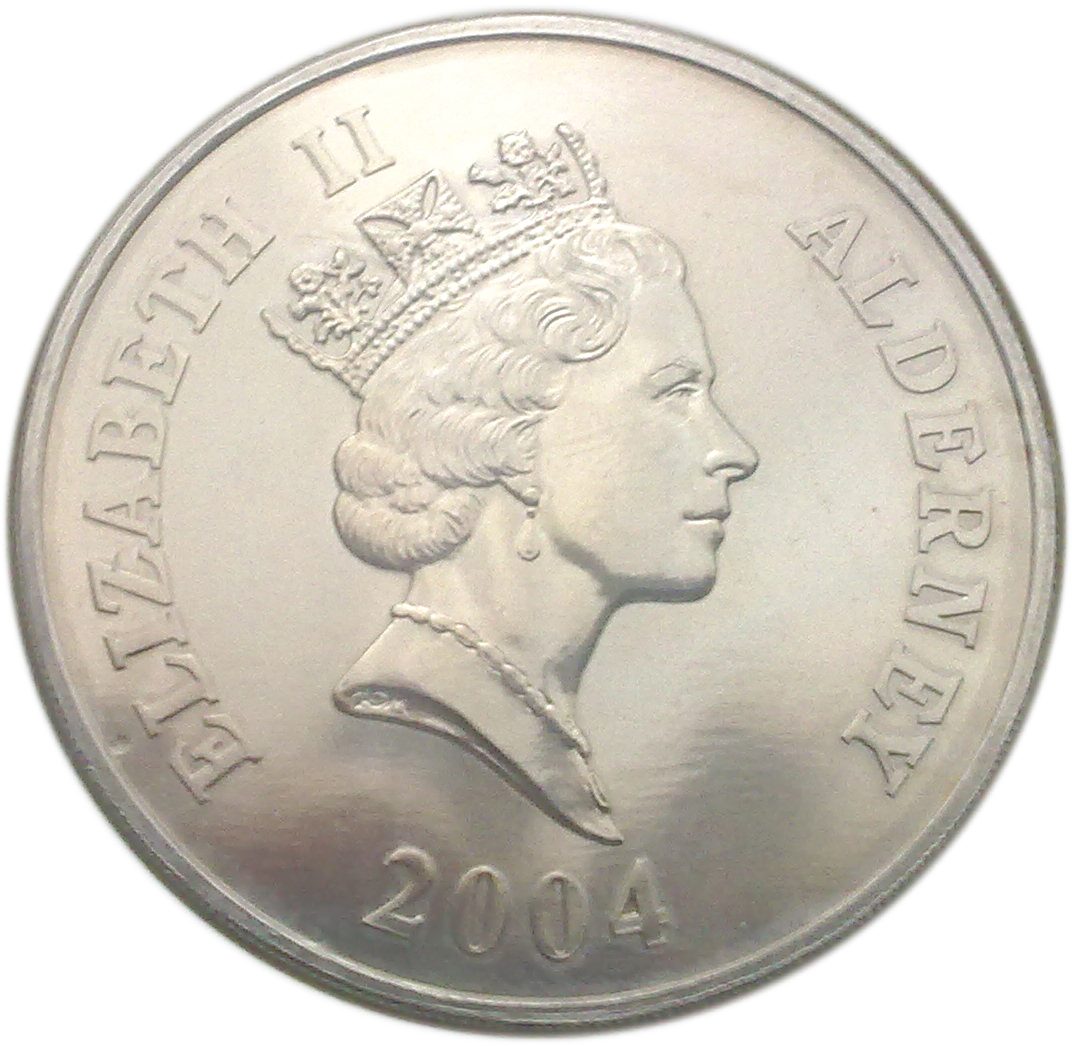 Alderney 5 Pounds - Elizabeth II The Rocket obverse