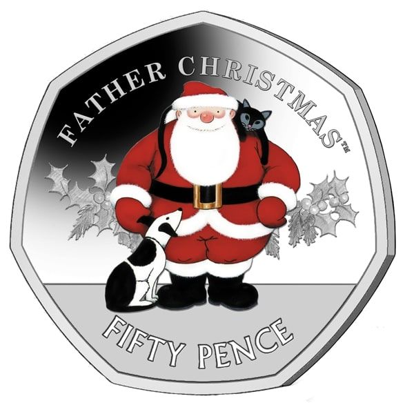 Gibraltar 50 Pence - Elizabeth II 2019 Christmas; Silver Piedfort