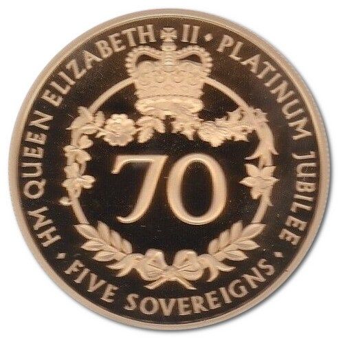 Alderney 5 Sovereigns - Elizabeth II Platinum Jubilee