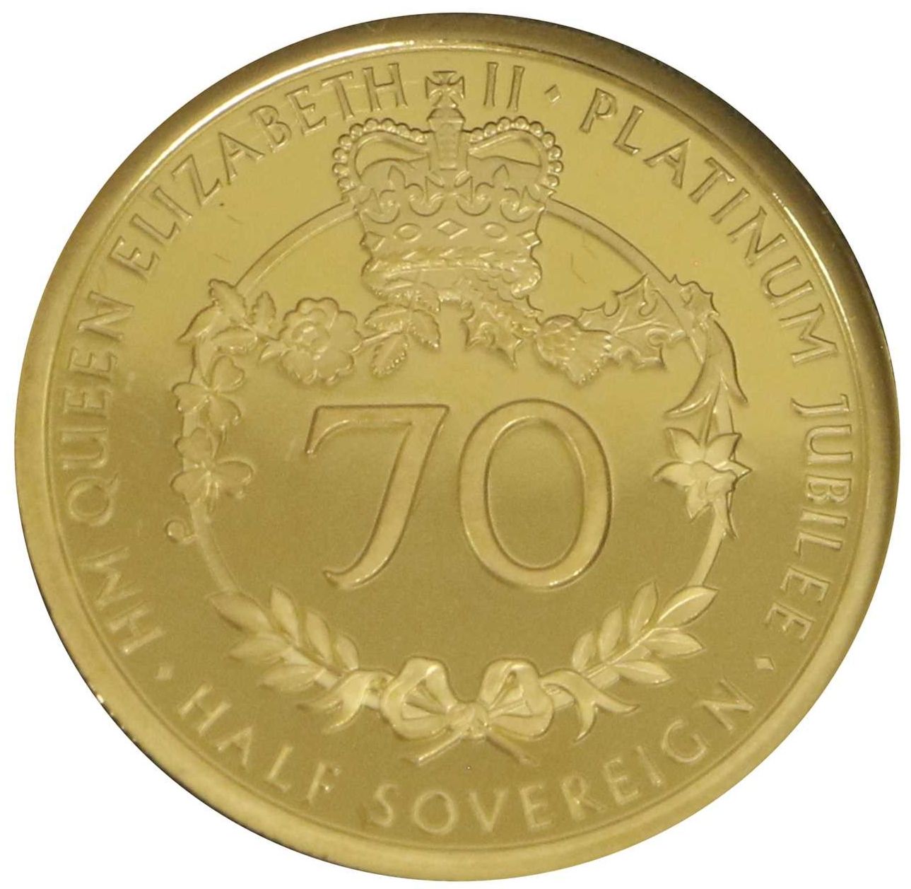 Alderney ½ Sovereign - Elizabeth II Platinum Jubilee reverse
