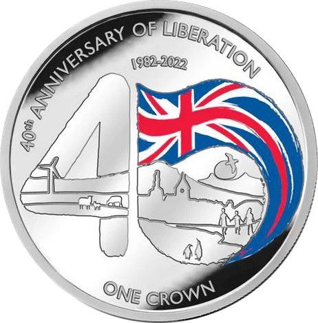 Falkland Islands 1 Crown - Elizabeth II Liberation reverse