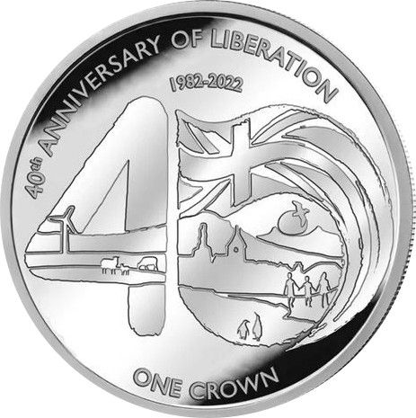 Falkland Islands 1 Crown - Elizabeth II Liberation; Silver Proof