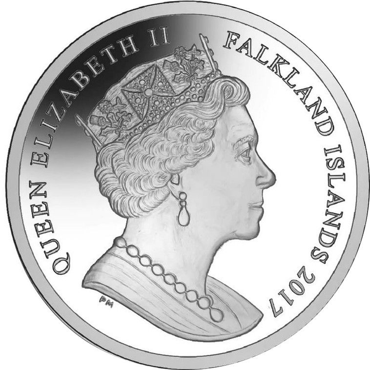 Falkland Islands 1 Crown - Elizabeth II 35th Anniversary of Liberation; Silver Proof obverse
