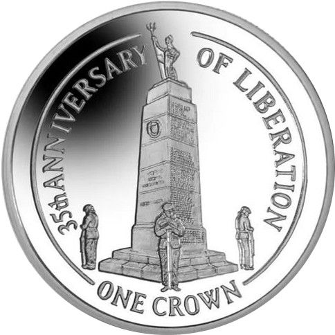 Falkland Islands 1 Crown - Elizabeth II 35th Anniversary of Liberation; Silver Proof