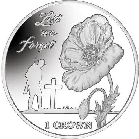 Falkland Islands 1 Crown - Elizabeth II 35th Anniversary of Liberation, Lest we forget; Silver Proof
