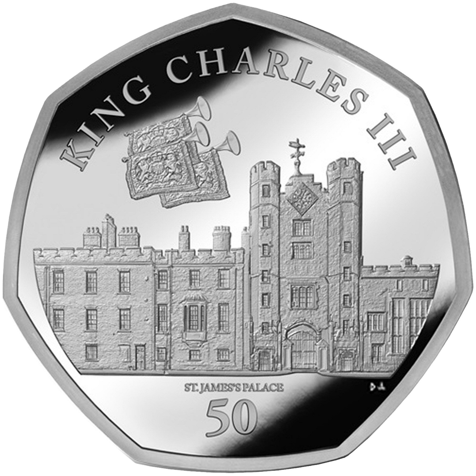 British Antarctic Territory 50 Pence - Charles III Saint James's Palace reverse