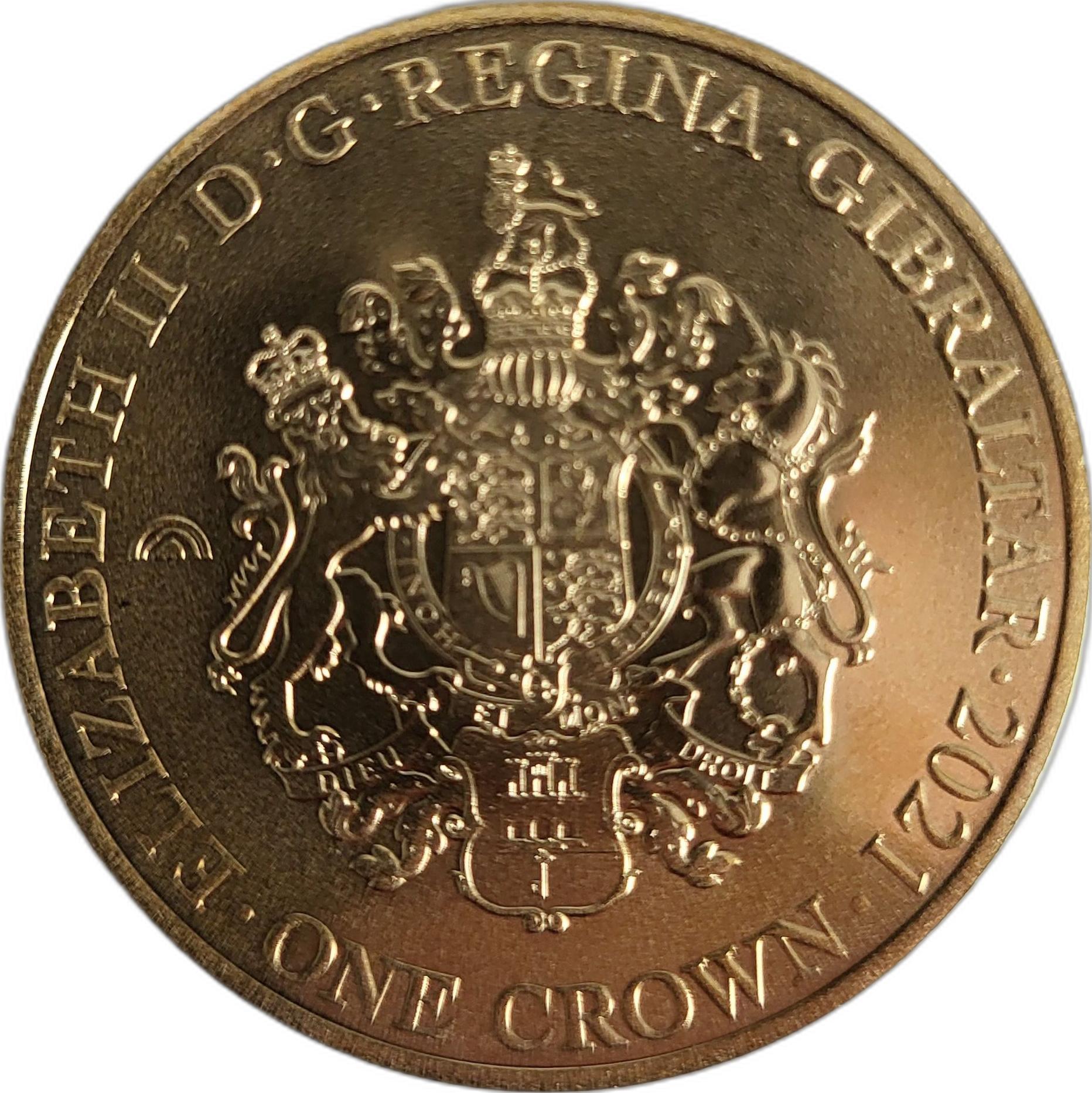 Gibraltar 1 Crown - Elizabeth II The Mother obverse