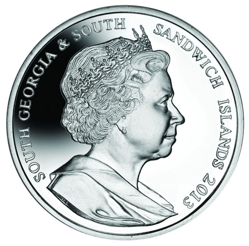 South Georgia and the South Sandwich Islands 2 Pounds - Elizabeth II Birth of Prince George; Silver Proof obverse