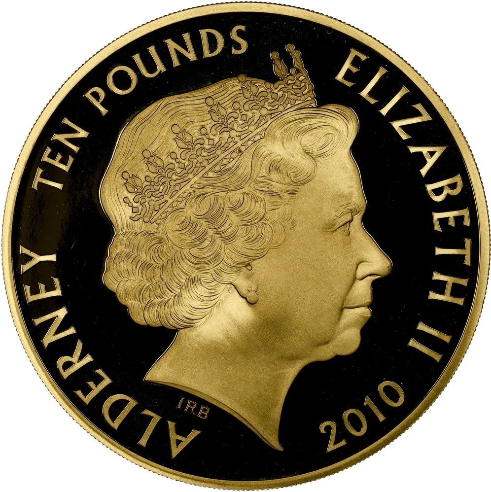 Alderney 10 Pounds - Elizabeth II Engagement of Prince William and Catherine Middleton obverse