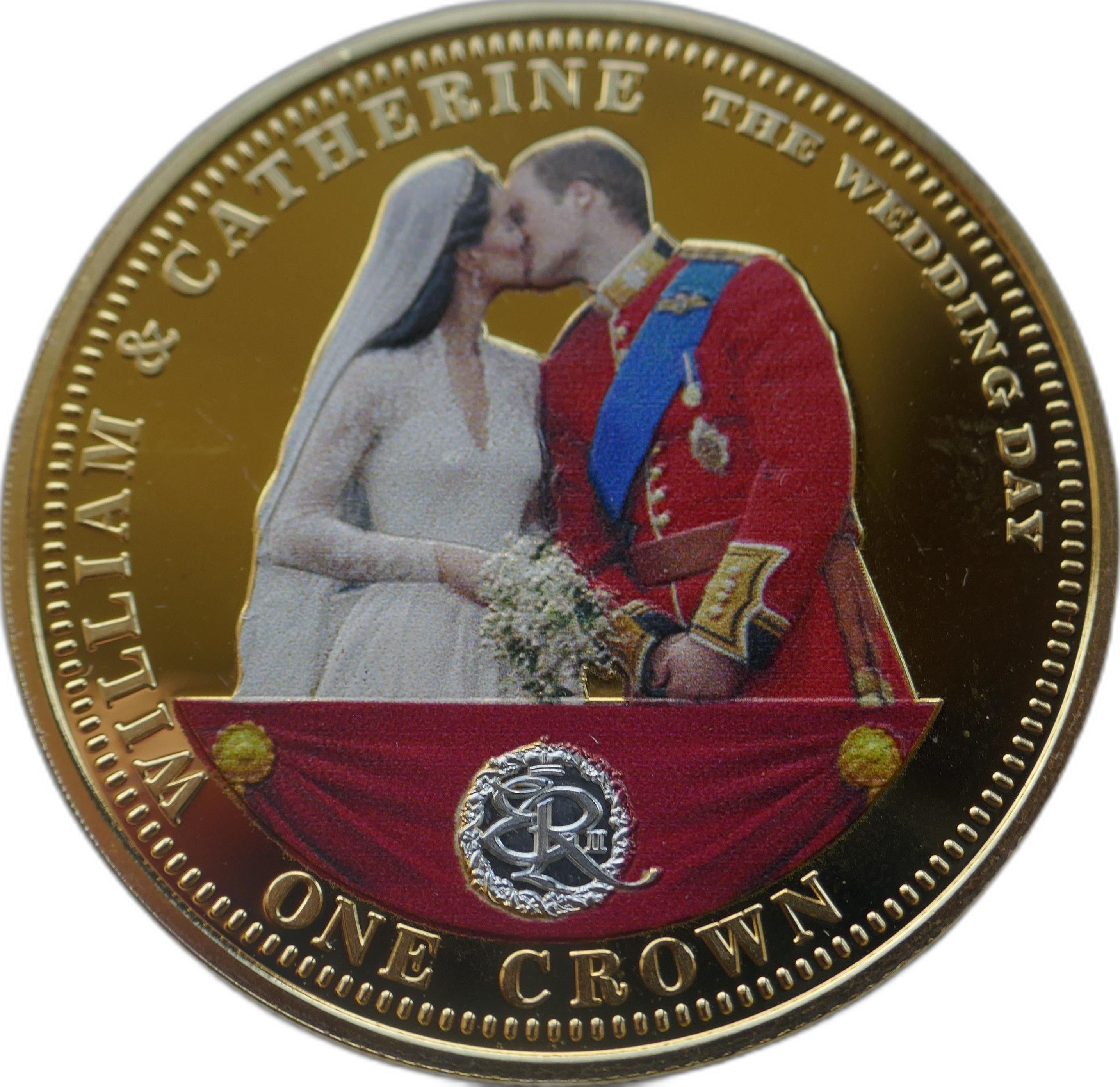 Tristan da Cunha 1 Crown - Elizabeth II The Wedding Day reverse