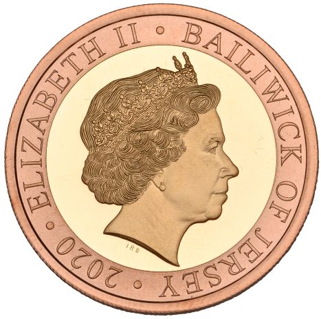 Jersey 2 Pounds - Elizabeth II 80th Anniversary of the Battle of Britain; Gold Proof obverse
