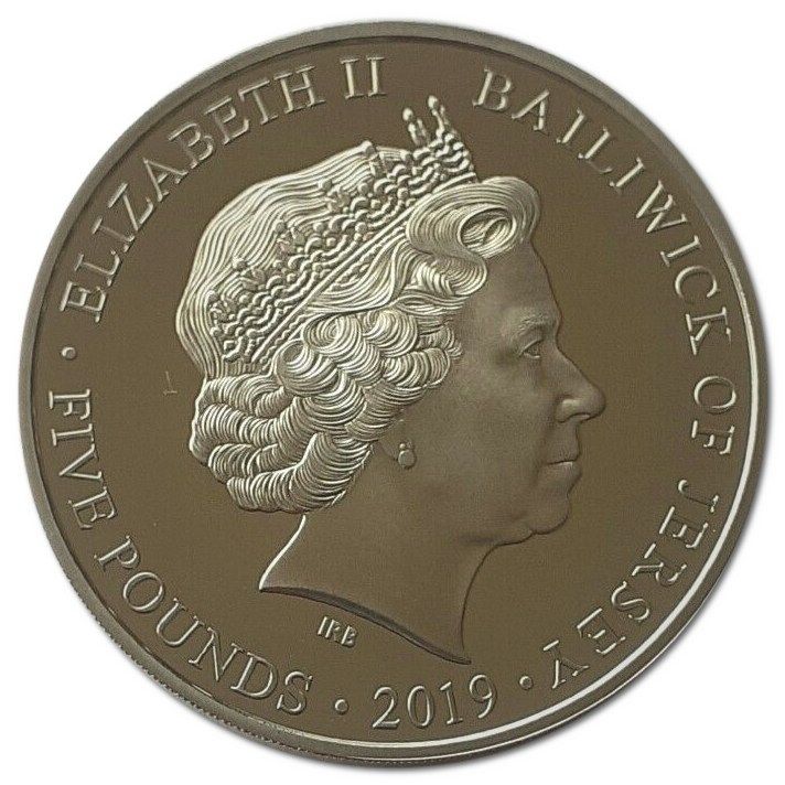 Jersey 5 Pounds - Elizabeth II D-Day Landing 21:00 obverse