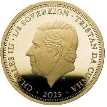 Tristan da Cunha ⅛ Sovereign - Charles III Greatest Monarchs; Queen Elizabeth II obverse