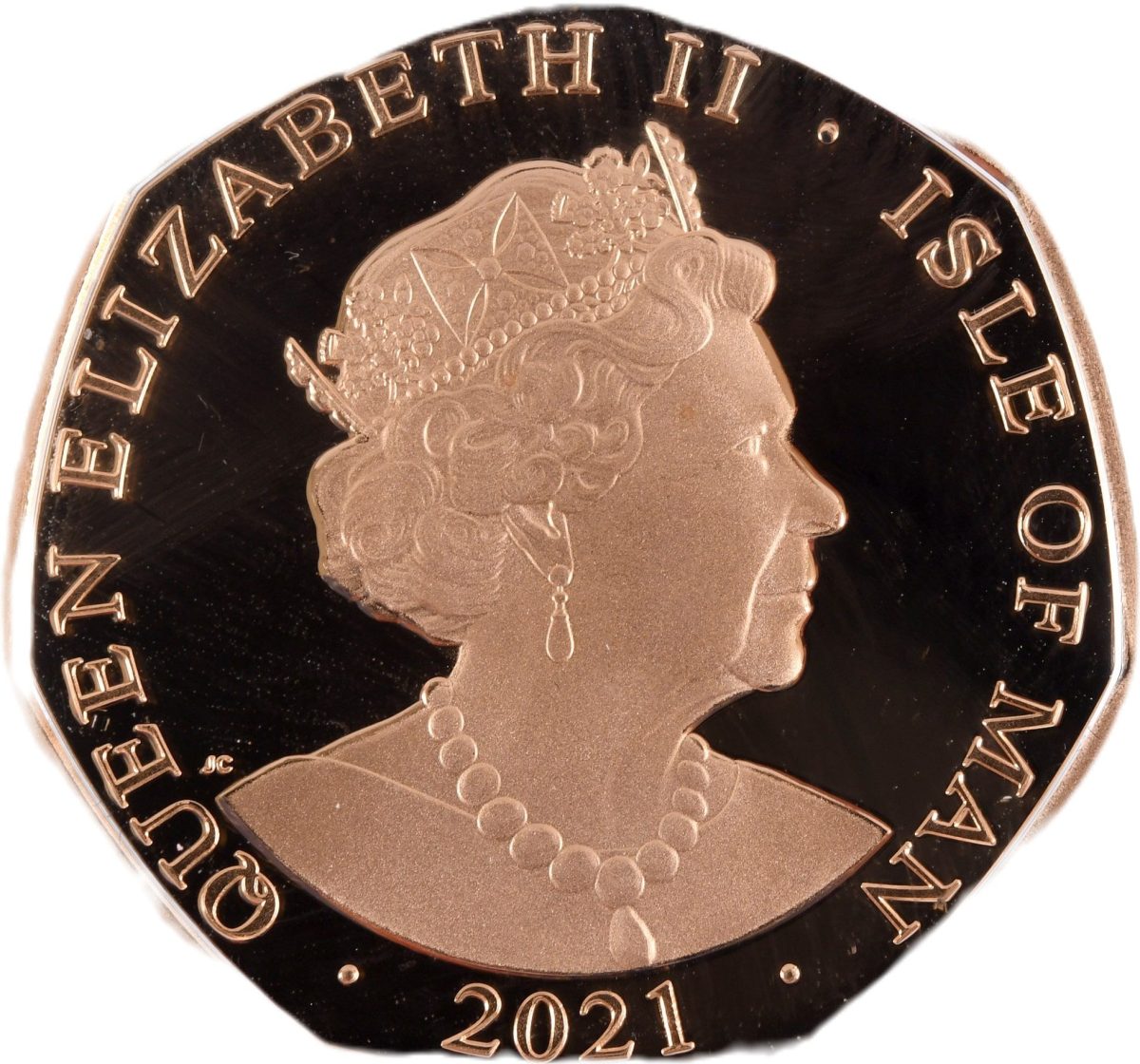 Isle of Man 50 Pence - Elizabeth II 95th Birthday - Bust from 2000; Gold obverse
