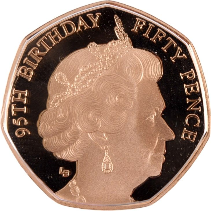 Isle of Man 50 Pence - Elizabeth II 95th Birthday - Bust from 2000; Gold