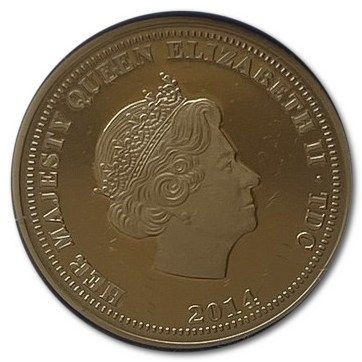 Tristan da Cunha 1 Pound - Elizabeth II D-Day Anniversary; Gold obverse