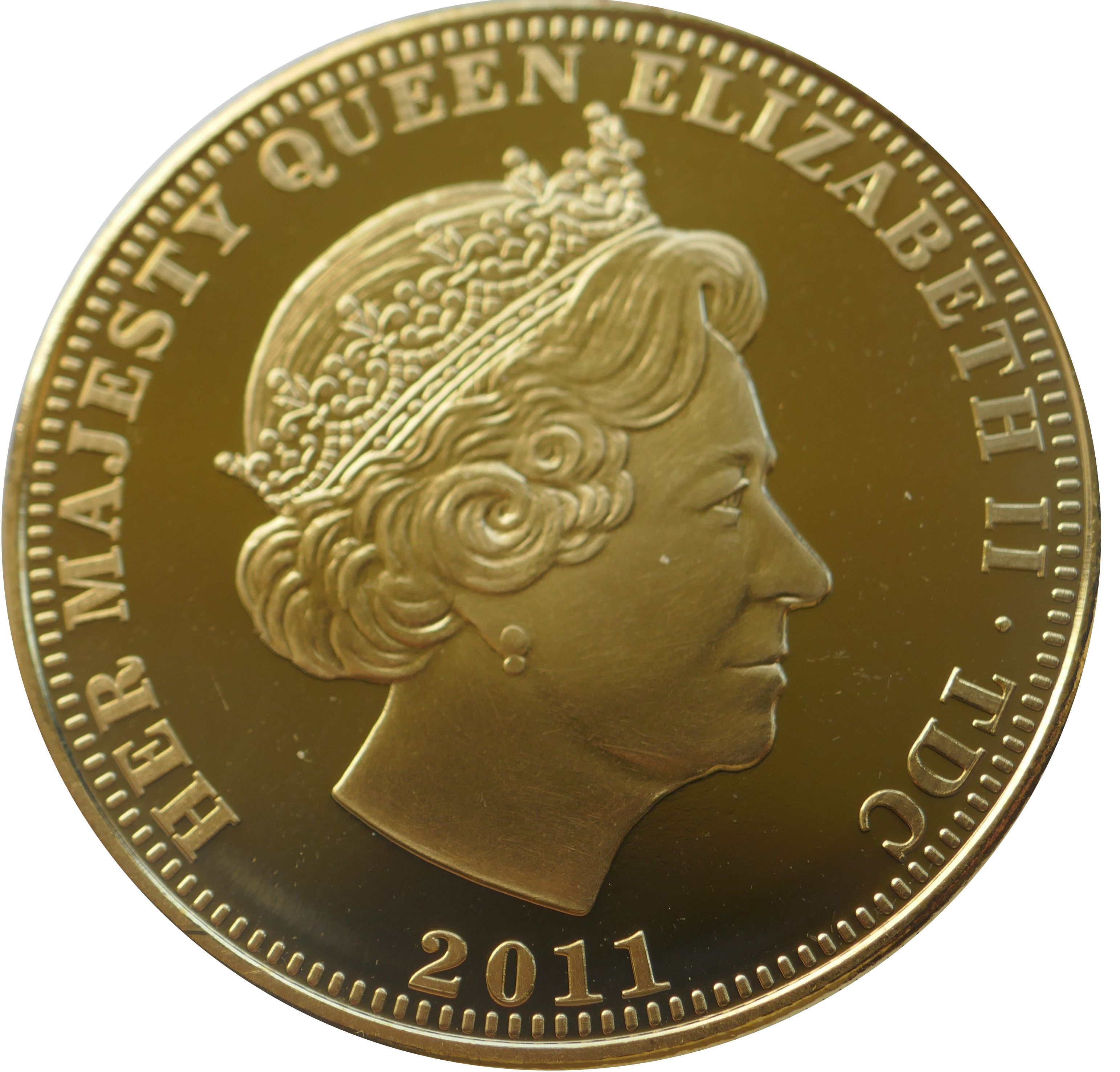 Tristan da Cunha 1 Crown - Elizabeth II William and Catherine meet - coloured obverse