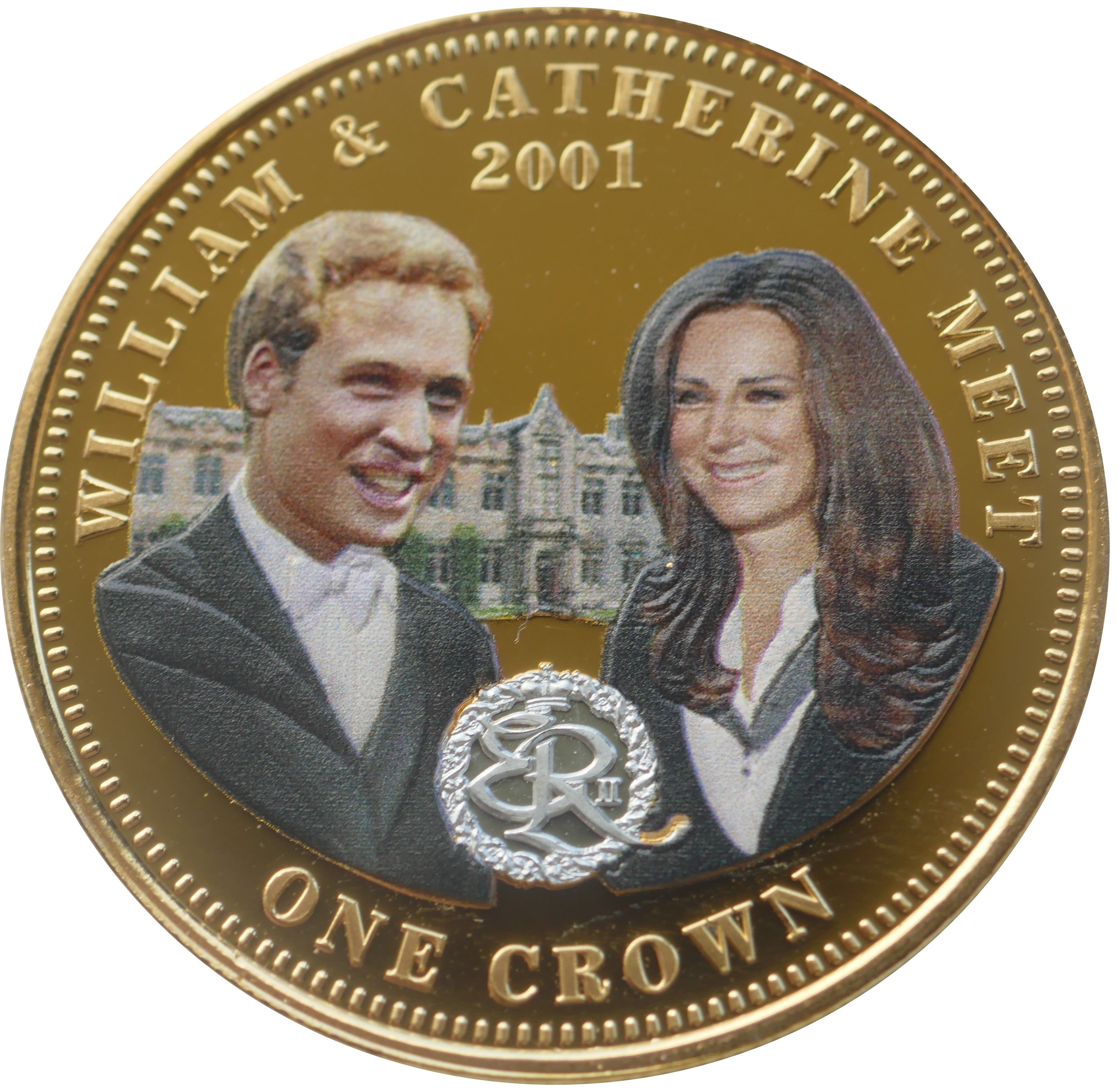 Tristan da Cunha 1 Crown - Elizabeth II William and Catherine meet - coloured reverse