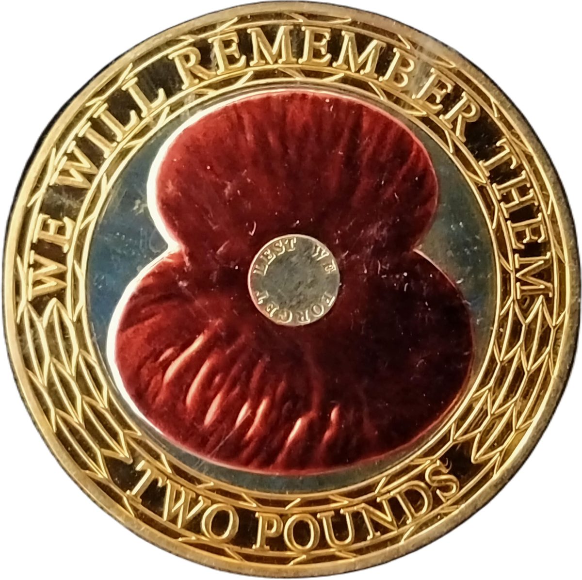 Jersey 2 Pounds - Elizabeth II Royal British Legion Poppy; Silver Proof reverse
