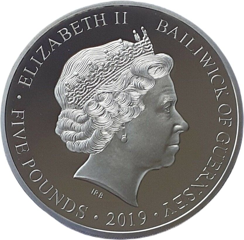 Guernsey 5 Pounds - Elizabeth II D-Day Landing 09.30 obverse