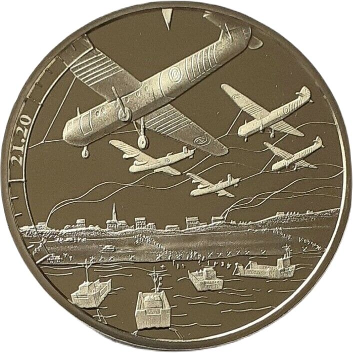Guernsey 5 Pounds - Elizabeth II D-Day Landing 21.20 reverse