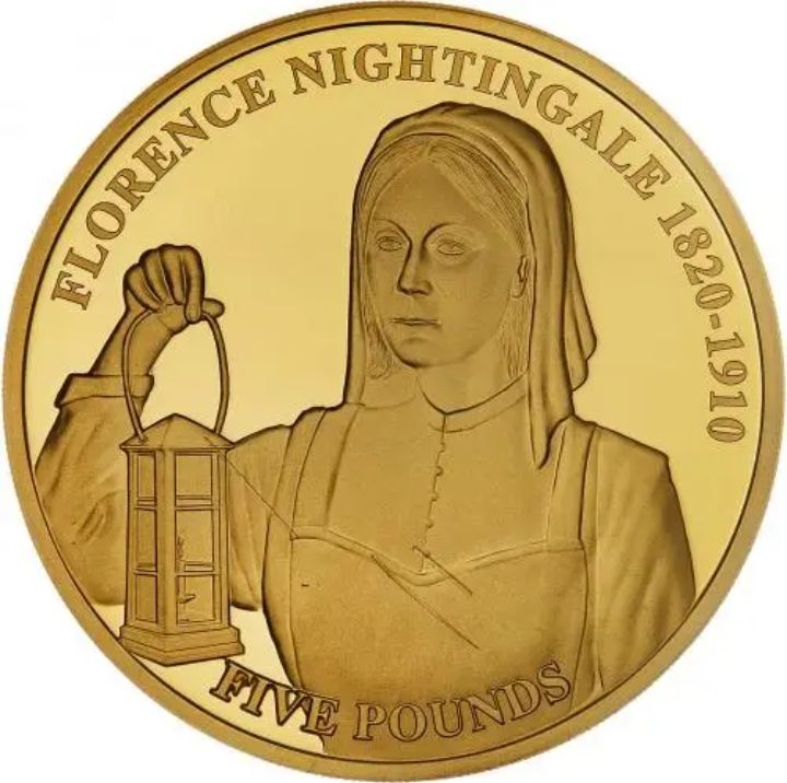 Guernsey 5 Pounds - Elizabeth II Florence Nightingale; Gold Proof