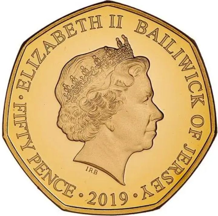 Jersey 50 Pence - Elizabeth II 50th Anniversary of the 50 Pence coin; Gold Proof obverse