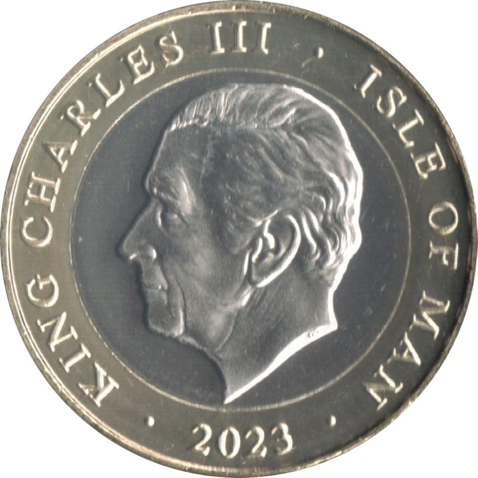 Isle of Man 2 Pounds - Charles III LMS 'Duchess of Hamilton' obverse