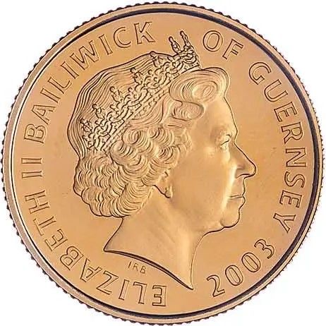 Guernsey 25 Pounds - Elizabeth II The Golden Hind obverse
