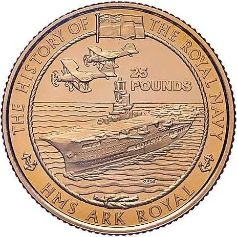 Guernsey 25 Pounds - Elizabeth II HMS Ark Royal