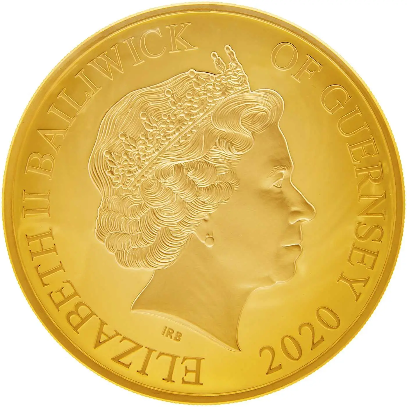 Guernsey 10 Pounds - Elizabeth II 75th Anniversary-V.E. Day; Gold Proof obverse