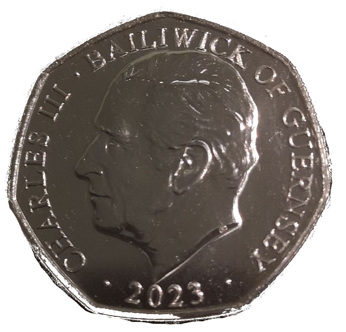 Guernsey 50 Pence - Charles III The Wombles - Great Uncle Bulgaria, coloured obverse