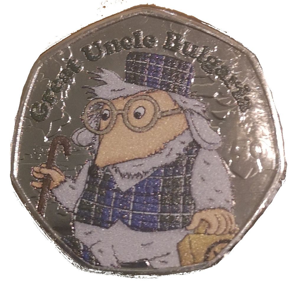 Guernsey 50 Pence - Charles III The Wombles - Great Uncle Bulgaria, coloured reverse