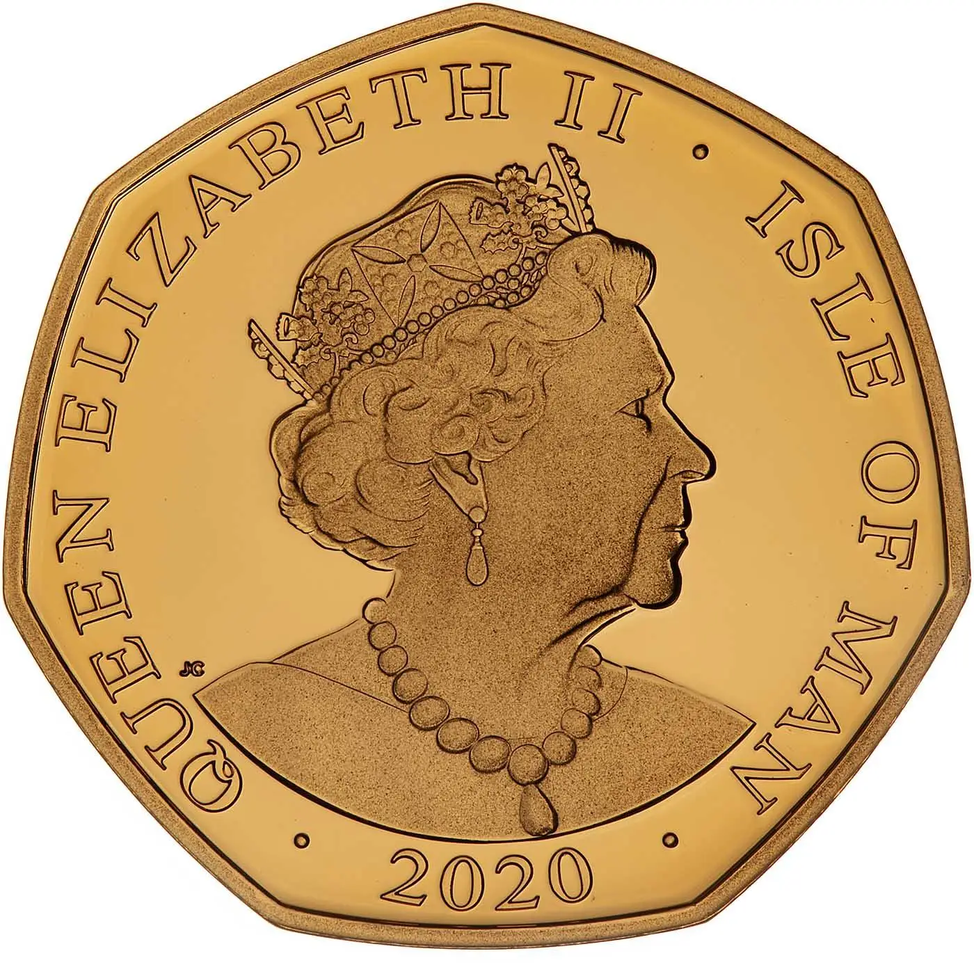 Isle of Man 50 Pence - Elizabeth II Mermaid; Gold Proof obverse